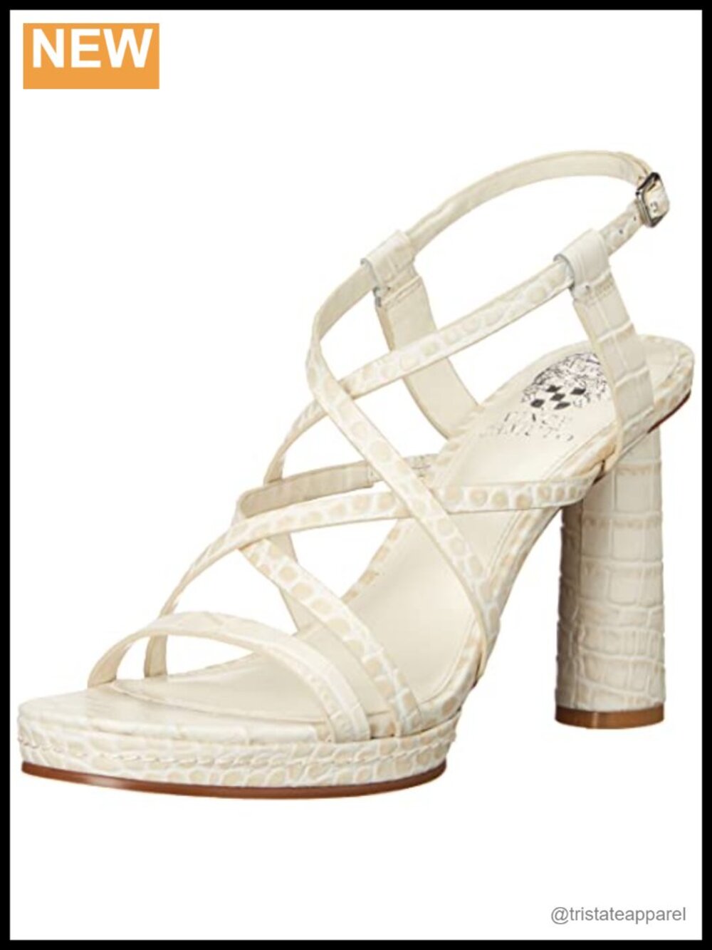 Vince Camuto Neloette Heeled Sandal Leather Buckle Ankle Strap Open Toe Platform